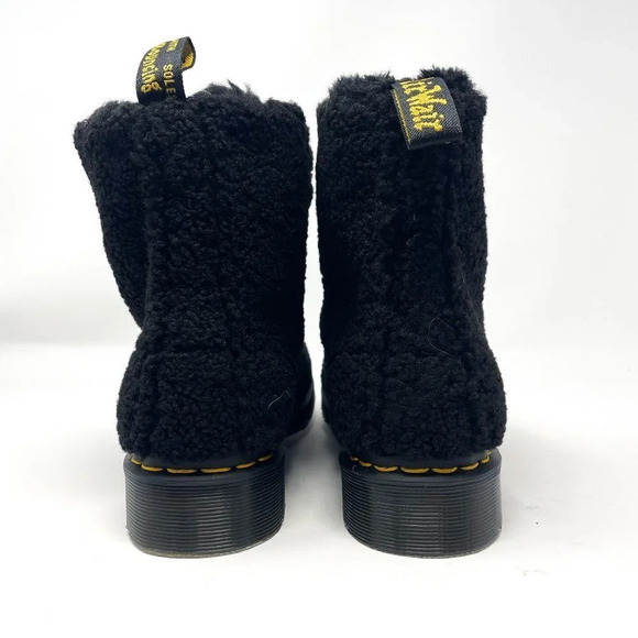 Dr. Martens 1460 Pascal Women's Faux  Shearling Boots in Black Lux Borg Sz 7 NWT - Picture 6 of 10